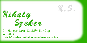 mihaly szeker business card